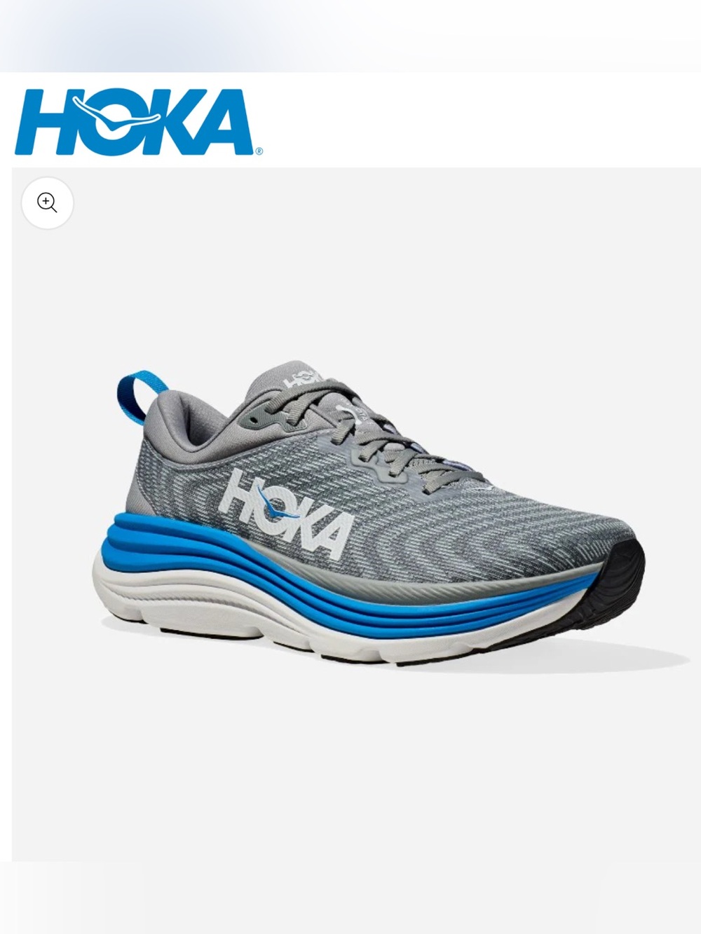 Size 8D Men’s Hoka One One Gaviota 5 Limestone Grey Blue Sneaker Shoes Run New